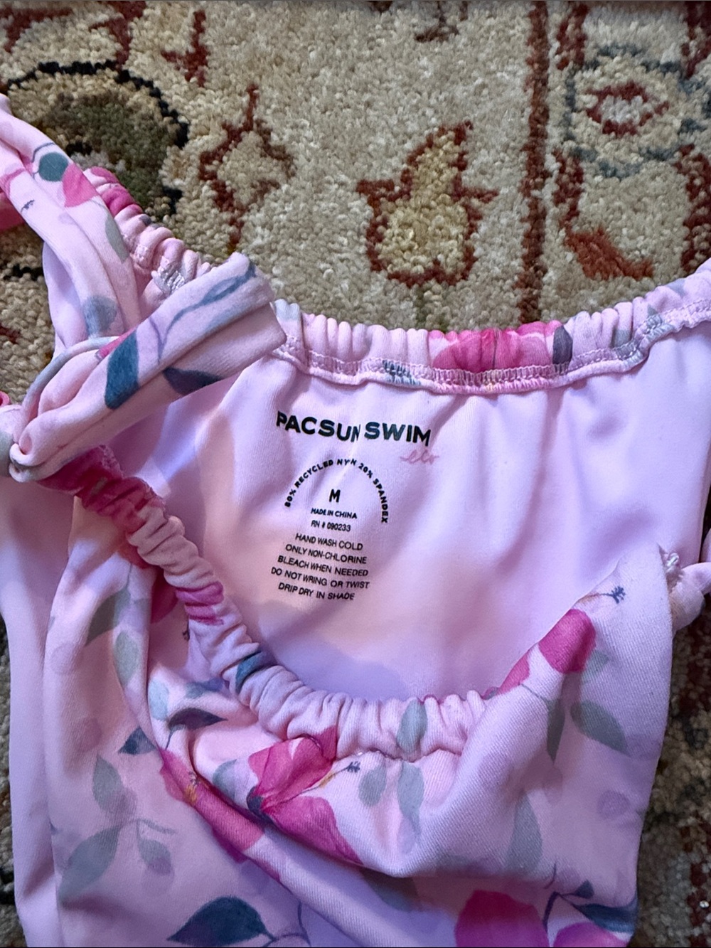 PacSun Pink Floral Swim Suit - Picture 2 of 4